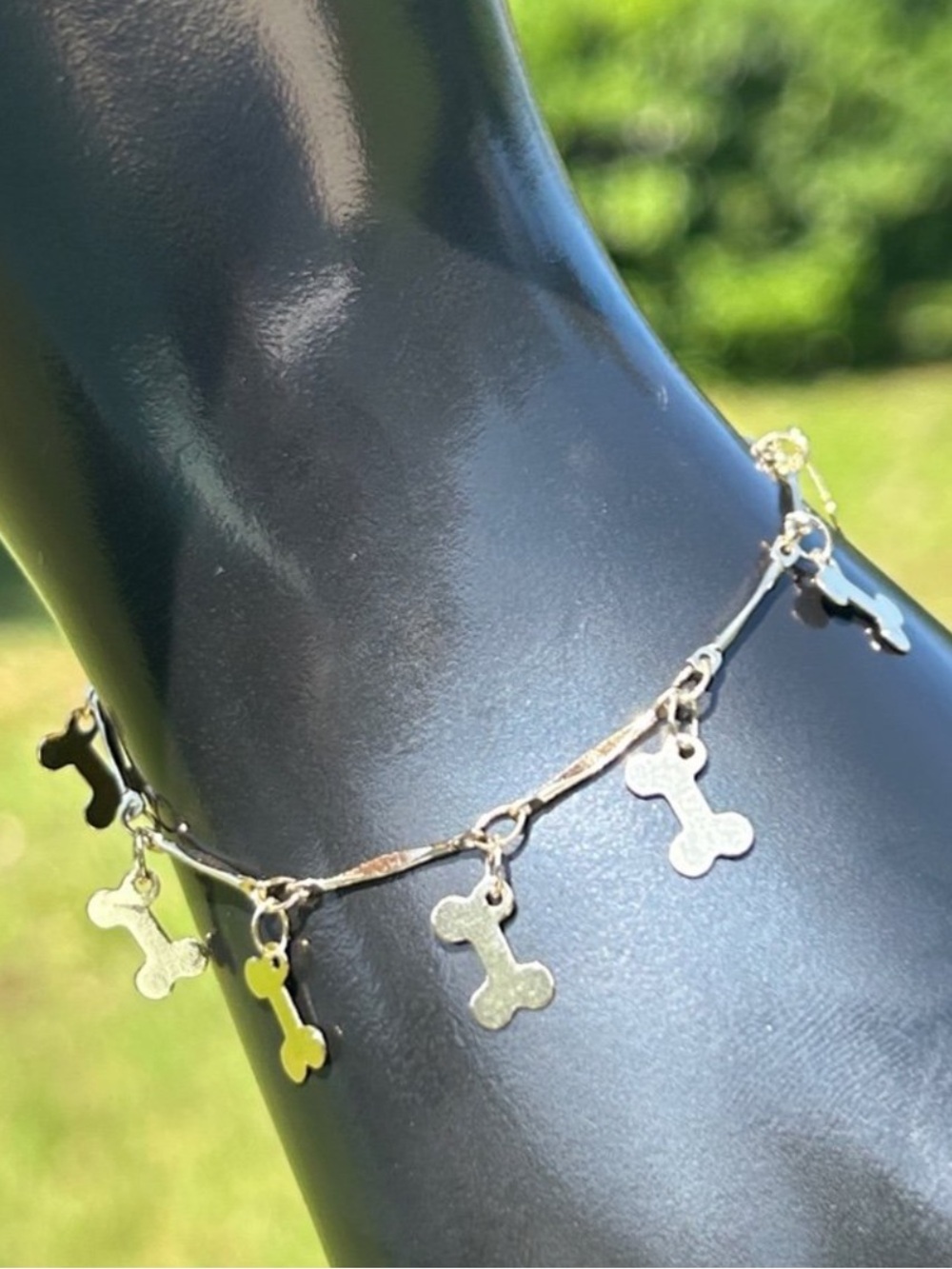 New gold anklet or bracelet, dog bone